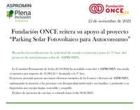 Imagen - Fundación ONCE reitera su apoyo al proyecto Parking Solar de ASPROMIN Imagen - Fundación ONCE reitera su apoyo al proyecto Parking Solar de ASPROMIN
